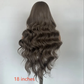 Back view of the 18 inch wavy gray brown synthetic wig, photo used for the 18 inches option