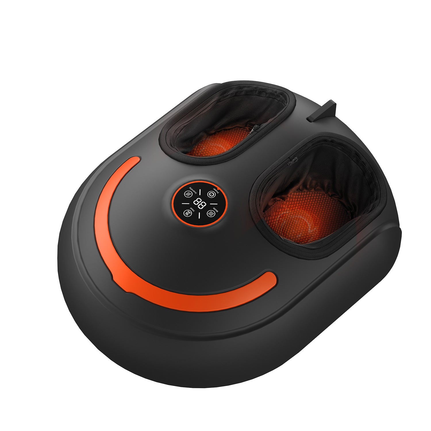 Foot and leg massager shown with its packaging and full kit contents