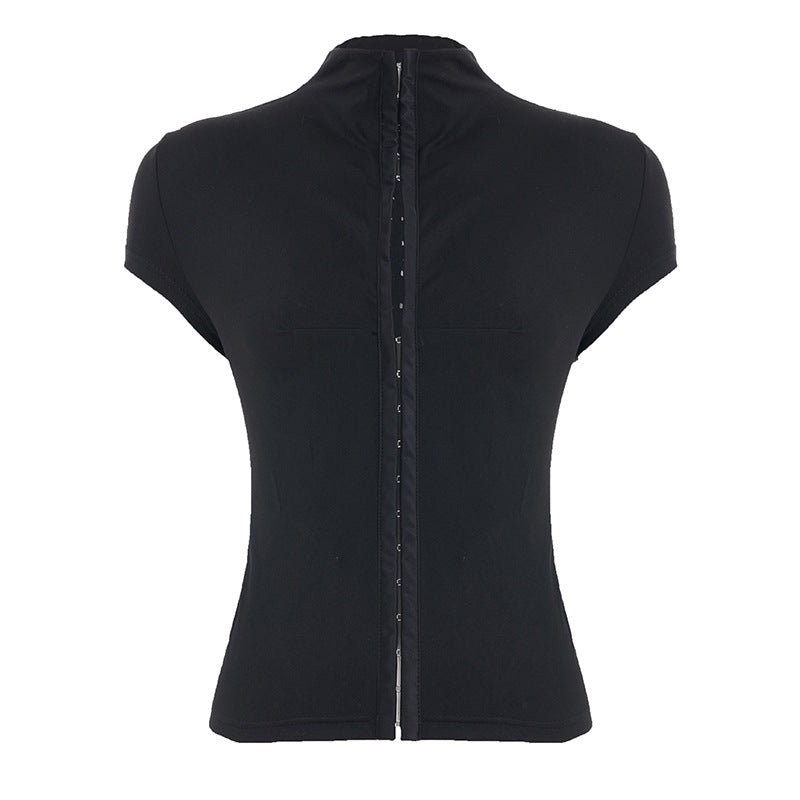Slim Fit Button Front Sport Top | in use scenario daily moment