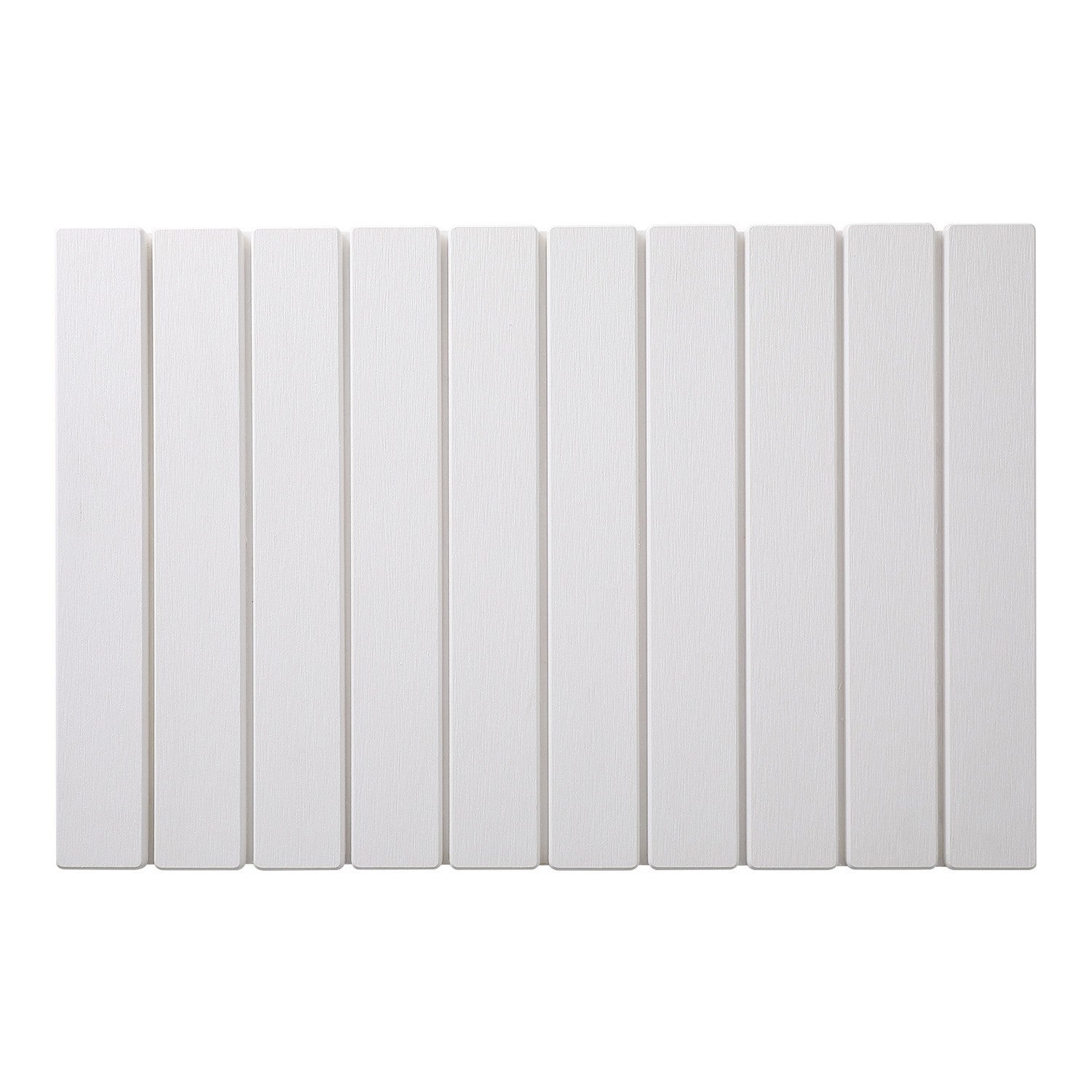 Foldable diatomaceous earth absorbent mat with a slatted design for bath and kitchen