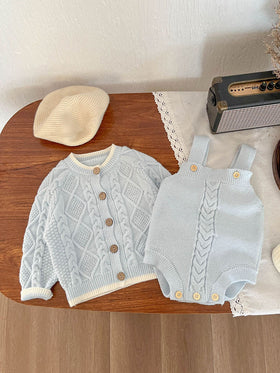 Knitted Suspender Baby Set