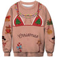 All over printed funny crewneck sweatshirt shown flat, loose fit in soft polyester