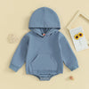 Baby Hooded Jumpsuit Soft - blue