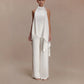 Satin Halter Neck Asymmetric Top