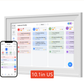 Digital wall calendar showing daily to do lists with colour tags per family member