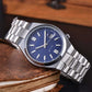 Automatic mechanical watch worn in an indoor setting