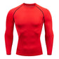 Red long sleeve compression shirt, variant photo for size L