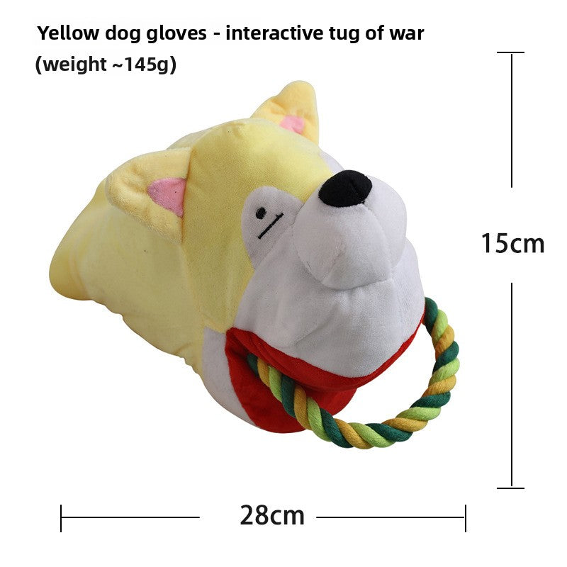 Squeaky plush pet toy shaped like a food character, a fun soft chew for supervised play