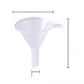 Mini funnel photographed with height and width arrows drawn beside it but no figures