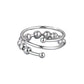 Gold tone spinner bead ring showing the open coil ends that flex to fit most fingers