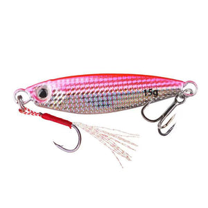 Iron plate metal jig lure showing the reflective face and hook