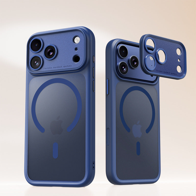 Side edge of the shockproof phone case with raised button covers and a port cutout