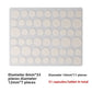 Sheet of fifty one hydrocolloid discs mostly eight millimetres with larger ten and twelve