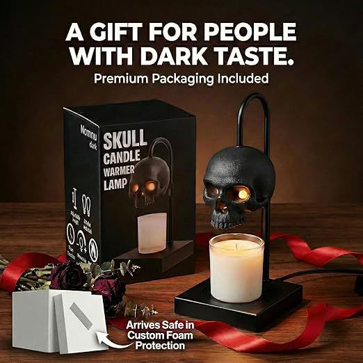 Skull Candle Warmer Lamp Adjustable Height Dimmable