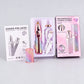 Ladies facial shaver and eyebrow trimmer beside their pink retail boxes