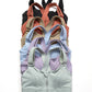 Front-closure sports bra worn during a workout, full-body view