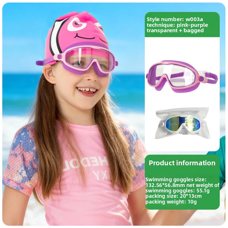 Kids swimming goggles with mirror-plated lenses