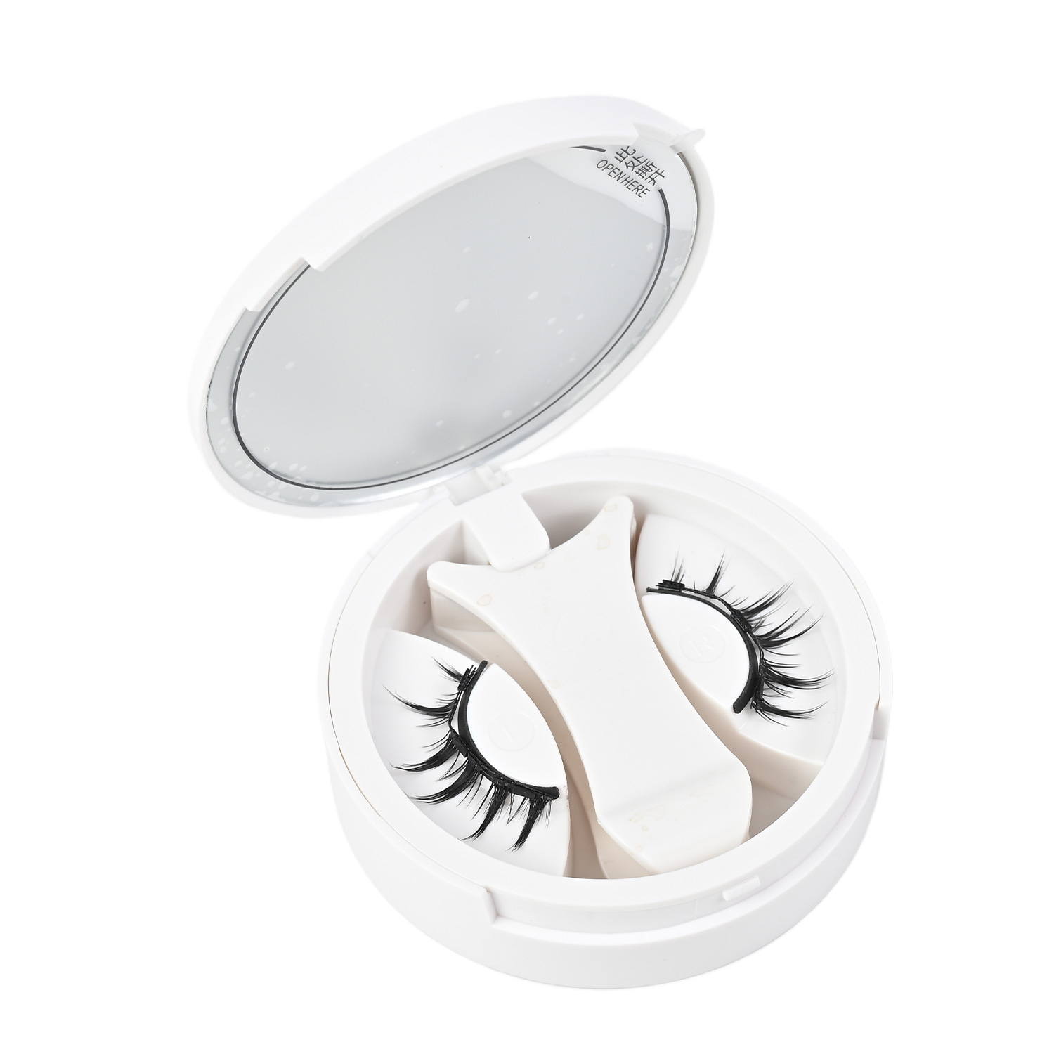 Back view of the magnetic false eyelash band along the lash line