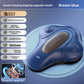 Blue pelvic floor trainer pad viewed from the top with its recessed silicone center panel
