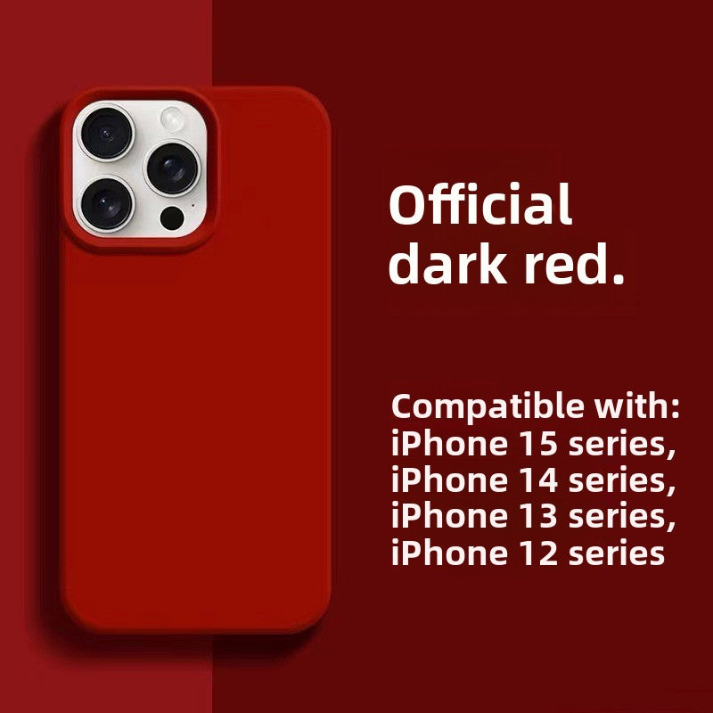 Red liquid silicone phone case, option photo for the iPhone 14