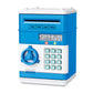 ATM style money box piggy bank with an electronic keypad and a spinning vault handle