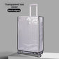 Water resistant transparent PVC cover fitted over a travel suitcase shell