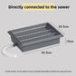 Small dog toilet tray with base spout connecting to a floor drain for direct drainage