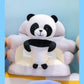 Plush baby floor seat with a soft animal character and a padded ring for a baby during floor play