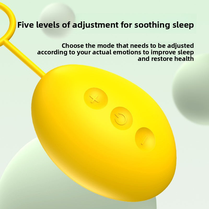 Yellow handheld device showing three control buttons for power and intensity levels