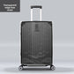 Clear PVC travel case cover showing the reinforced corner panels and side zipper
