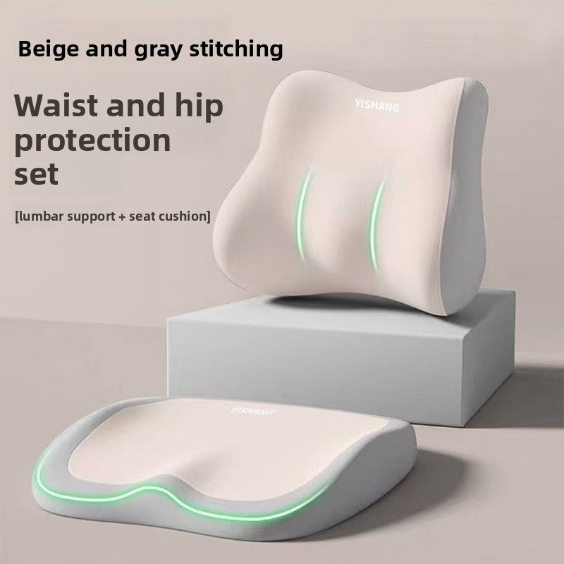 Seat cushion paired with a matching backrest panel on a chair
