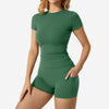 Brushed Slim Yoga Set Quick Dry - Forest green