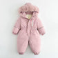 Warm, thickened one-piece ski suit for boys and babies