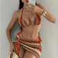 Wave knit bikini set with a matching wrap cover up