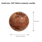 Rust red travertine burner sphere, small size 100 by 100 mm, holes drilled at the top