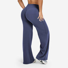 High Waisted Wide Leg Pants with Curved Back Seam