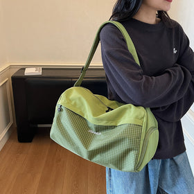 JISHINUO Dry Wet Separation Duffel Shoulder Bag with Shoe Compartment