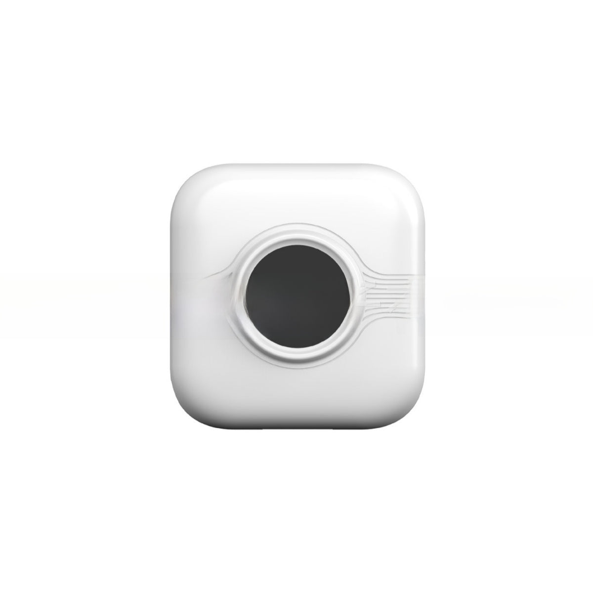White square thermal printer with a round dark circle on the front, A33 white option