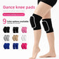 Dance knee pads infographic with nine color options shown on a pink and white background