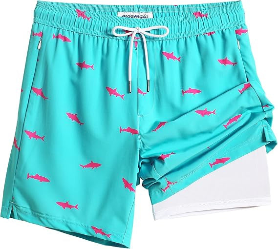 Men's quick-dry swim trunks side seam and zip pocket close view