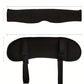 Flat view of a black long eye mask and a black pillow back with two buckle straps, Pillow Standard Eye Mask Long option