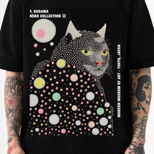 Japanese art poster print on an oversized short sleeve cotton unisex tee with a round neckline