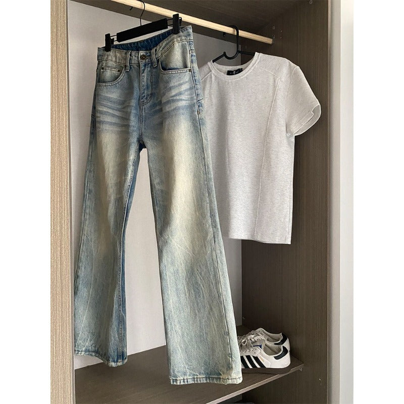 Light blue loose-fit jeans
