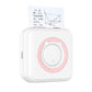 White thermal printer with a pink cat ear ring printing a sheet of notes from the top, C15 pink option