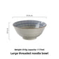 Detail of the cream speckled finish and footed base on the stoneware bowl