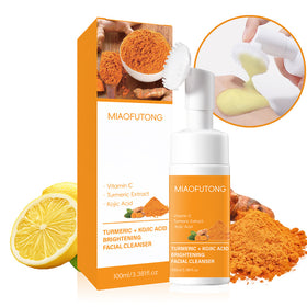 Turmeric Foaming Facial Cleanser with Silicone Brush Head, 100 ml