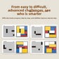 Challenge cards showing puzzle layouts at one to five star difficulty