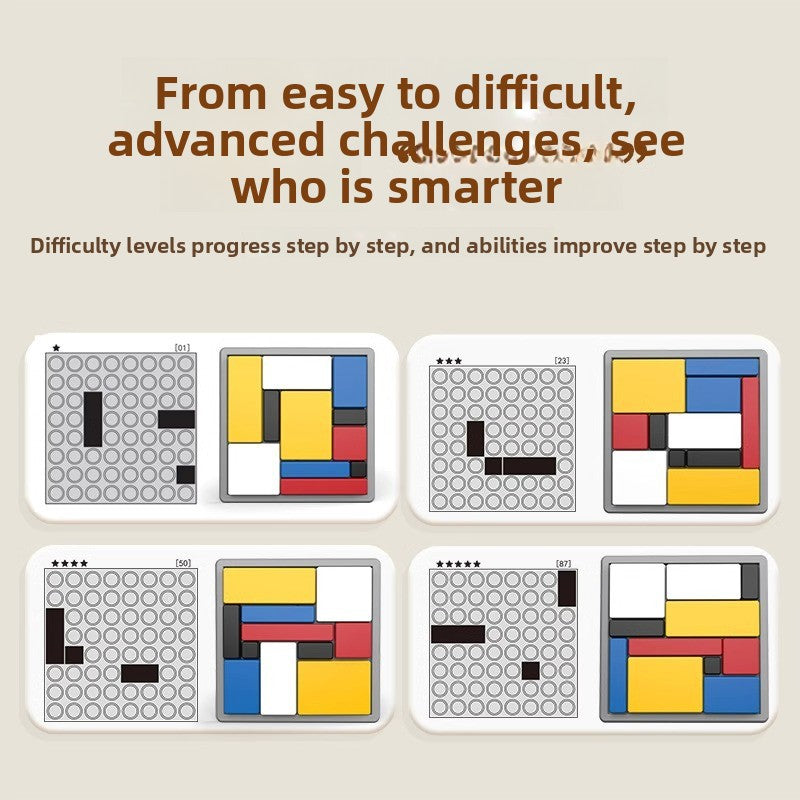 Challenge cards showing puzzle layouts at one to five star difficulty