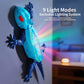 Blue remote control lizard toy climbing a wall, its patterned back glowing in colour
