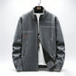 Men Fleece Lined Stand Collar Cardigan Sweater
